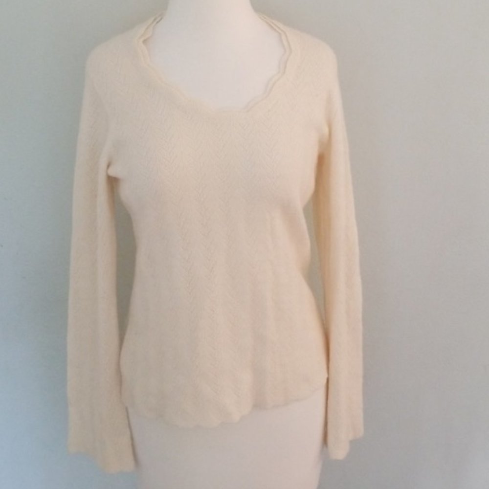 Ann Taylor Off-White Cashmere Sweater